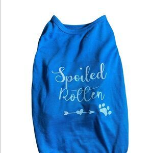 Hand Crafted Blue Dog Tshirt,‎ Spoiled Rotton Dog Clothing, Funny Dog shirt
